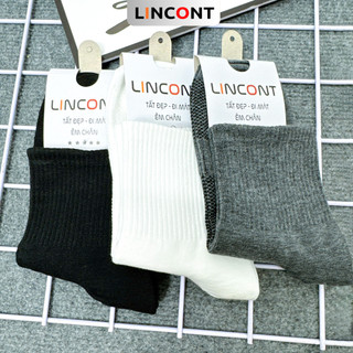 [Combo 5 Đôi] Tất Vớ Nam Nữ Cổ Lửng Thoáng Khí Cotton Trơn Dệt Kim 14cm dày mềm mịn trắng-đen-xám