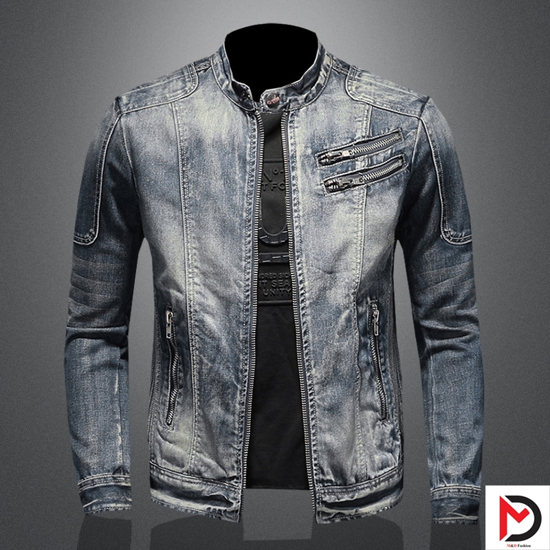 Jacket Jean 1 lớp cổ tàu ST01 Bụi bặm