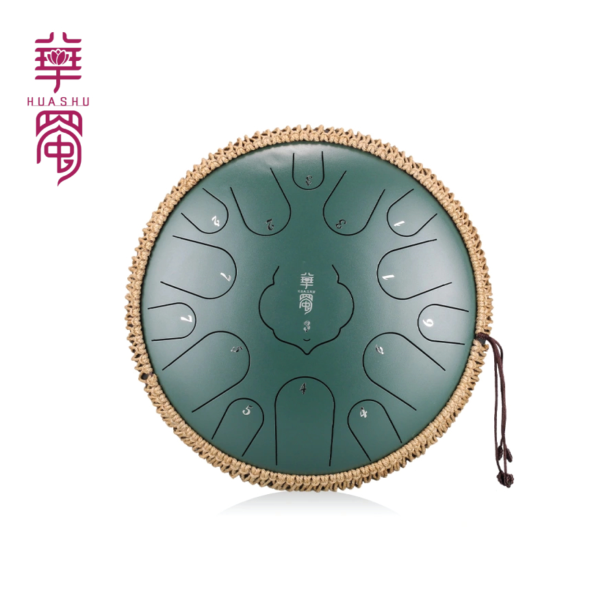 Trống không linh, Lotus Steel Tongue Drum - Huashu TWR15 (TWR) - Mineral Green, 15 notes, 12 inch, T