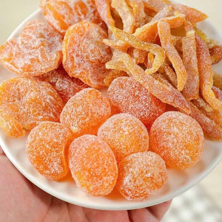 [ Chua ngon ] Combo 1000g Quất đường phèn mix vỏ quýt trần bì sấy dẻo thơm ngon tốt cho sức khỏe