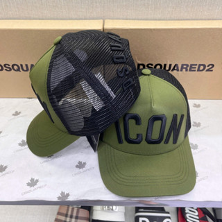 Mũ nón lưỡi trai nam nữ PB kaki cotton xanh rêu thêu nổi chữ ICON vòng cung gáy lưới dệt boy phố MLT63P