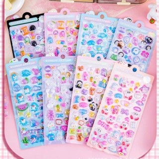  Bộ 10 Tờ  500 Sticker  DIY Nổi 3D Cute,Nhãn dán,Chất Liệu Nhựa PVC Phù Hợp Trang Trí Sổ Tay Điện Thoại Nón Bảo Hiểm 