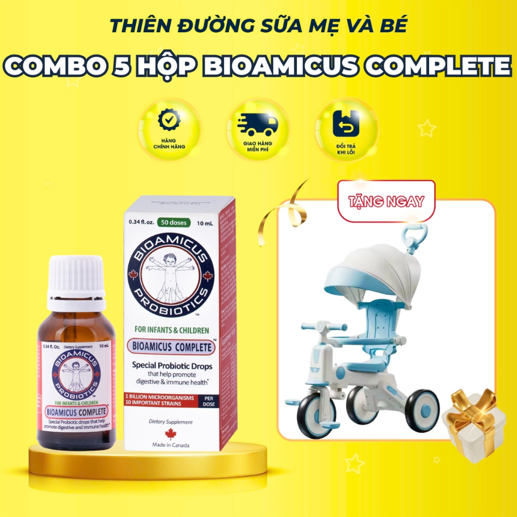 Combo 5 hộp Men Vi Sinh Bioamicus Complete 10 Chủng