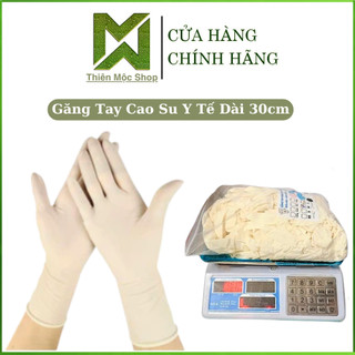  Găng Tay Y Tế Dài 30cm Trắng Size S M L XL | Bao Tay Latex Dùng Làm Việc Nhà Chăm Sóc Da Phun Xăm   Tặng 1 Đôi Dùng Thử  