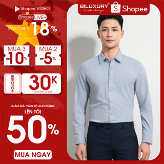 Áo Sơ Mi Dài Tay 7SMDB008 Biluxury Vải Polyspun Chống Nhăn Kháng Khuẩn Chống Tia UV