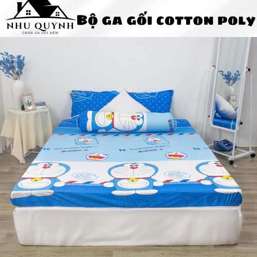 Bộ ga gối 💖m6/m8/m2💖 drap giường poly, ga trải giường + 2 vỏ gối nằm đơn giản mà tinh tế