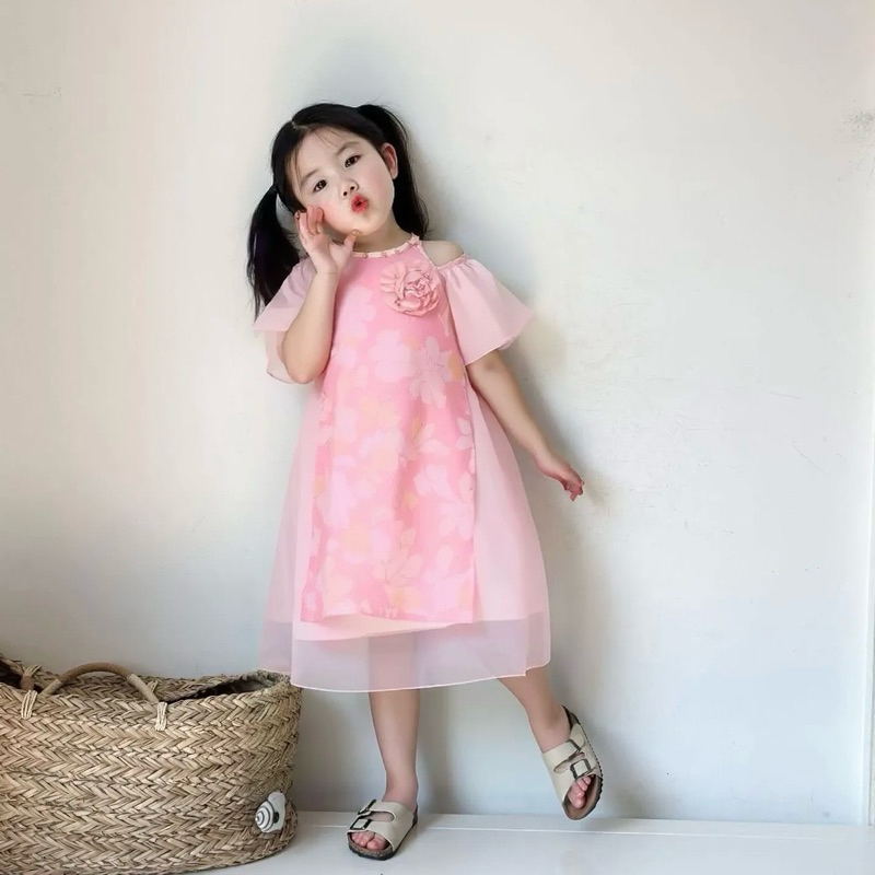 [BBkidsvn] Đầm áo dài cổ yếm cho bé gái 13-15kg