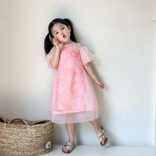 [BBkidsvn] Đầm áo dài cổ yếm cho bé gái 13-15kg