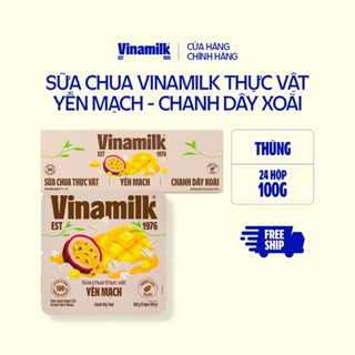 [CHỈ GIAO HCM+HN] Thùng 24 hộp sữa chua ăn Vinamilk Yến mạch Xoài Chanh dây - 100g (24H/T)