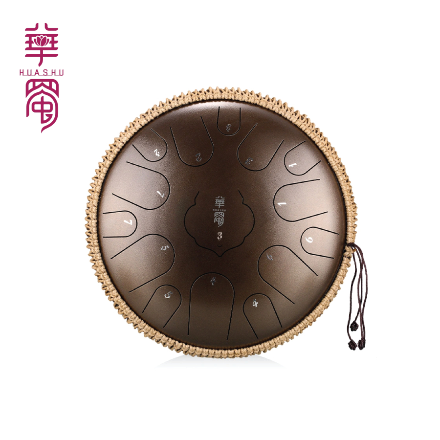 Trống không linh, Lotus Steel Tongue Drum - Huashu TWR15 (TWR) - Bronze, 15 notes, 12 inch, Tone Đô 