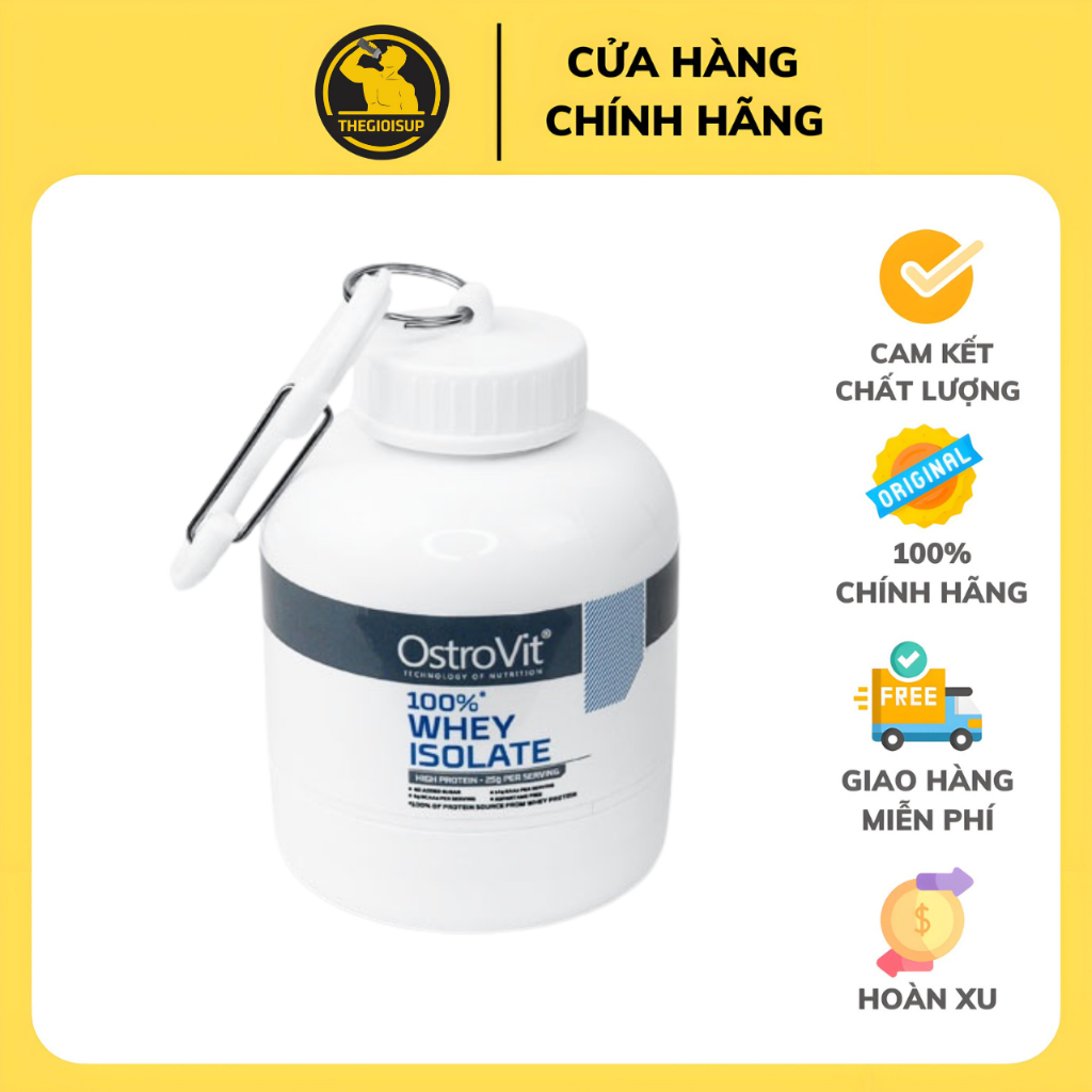 Móc khoá hộp đựng bột whey Ostrovit Whey Isolate