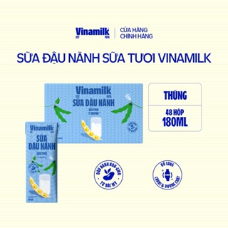 Thùng Sữa đậu nành Tươi Vinamilk 180ml - 48 hộp/Thùng