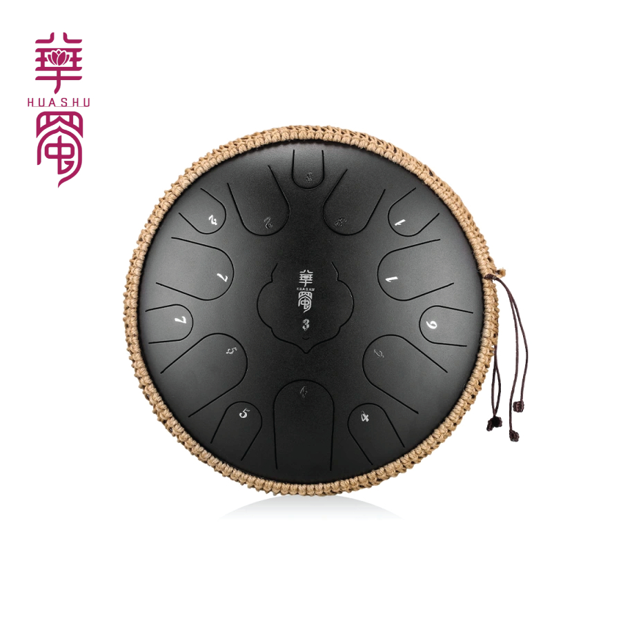 Trống không linh, Lotus Steel Tongue Drum - Huashu TWR15 (TWR) - Charcoal, 15 notes, 12 inch, Tone Đ