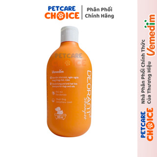 Vemedim Sữa Tắm DEORANT Giúp Khử Mùi, Ngăn Ngừa Rụng Lông Cho Chó Mèo - Chai 390ml
