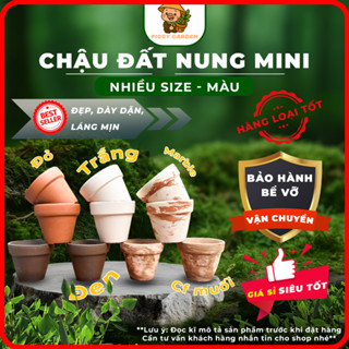 Chậu đất nung trồng sen đá, xương rồng mini - cây để bàn - Bonsai mini - Kích thước nhiều size, màu