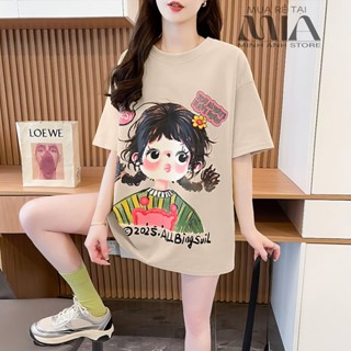 Áo thun nữ form rộng, áo phông nữ girl phố hot 2025- Minh Anh store. In hình cô gái, 100% cotton thấm mồ hôi thoáng mát