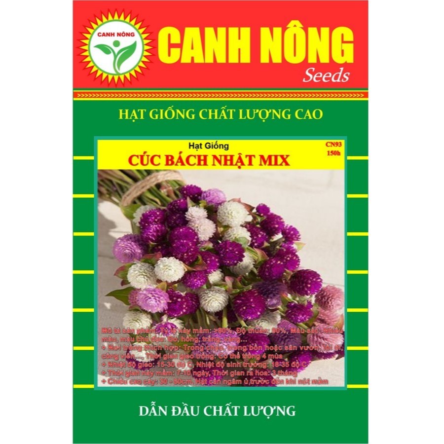Hạt Giống Cúc Bách Nhật 100H MIX MÀU - HÀNG CÔNG TY