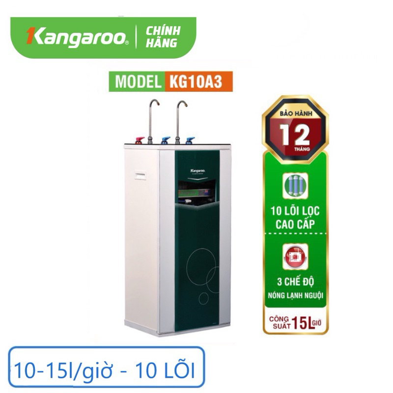 Máy lọc nước nóng lạnh RO Kangaroo KG10A3 10 cấp lọc 3 chế độ nước