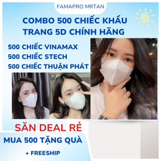 [ FREESHIP ] Combo 500 chiếc chiếc khẩu trang 5D STECH , THUẬN PHÁT , VINAMAX chính hãng