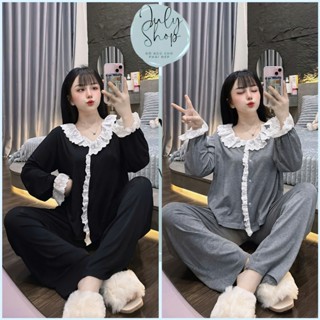 Đồ Ngủ Nữ, Đồ Bộ Tiểu Thư JULY Cổ Bèo Ren Vải Dễ Thương Chất Thun Dẻo Mềm Mịn Freesize<58kg