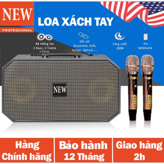Loa Xách Tay  Partybox New Loa Kéo Bluetooth Bass 5 Đường Tiếng Công Xuất 450W Tặng Kèm Cặp Micro Hát Karaoke Cao Cấp