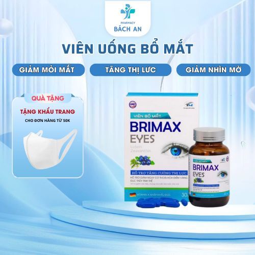 Viên Uống Sáng Mắt Brimax Eyes Tăng Cường Thị Lực Hộp 30 Viên