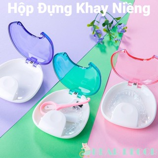 [ 8 Màu ] Hộp Đựng Khay Niềng Răng Invisalign Hình Vỏ Sò  - Đựng Hàm Duy Trì Nắp Nhấn Bật Tiện Lợi