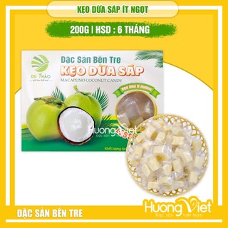  Kẹo dừa Sáp ít đường Du Thảo 200g kẹo dừa thượng hạng Bến Tre kẹo dừa Bến Tre mềm dẻo đặc sản Bến Tre 