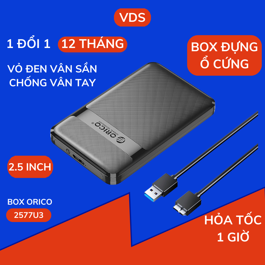 Box ổ cứng 2.5 Orico 2577U3 / 2139U3 / 2020U3 Sata 3.0 - Dùng cho HDD SSD BH 12 THÁNG - Hộp đựng ổ c