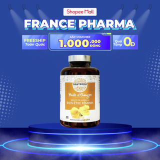 Viên Uống Tinh Dầu Hoa Anh Thảo Santerra Pháp, Cân Bằng Nội Tiết Tố Nữ 200 Viên Từ France Pharma