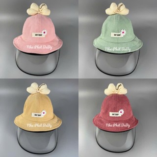 [ 6 THÁNG - 20 THÁNG ] Nón chắn gió NƠ cho bé, Mũ cản bụi cho bé Gái Mũ cản giọt bắn cho trẻ em