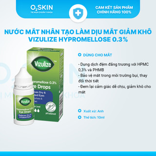  Nước nhỏ mắt nhân tạo dịu nhẹ Vizulize Hypromellose 0.3% 10ml - Dùng được kính áp tròng giảm cộm 