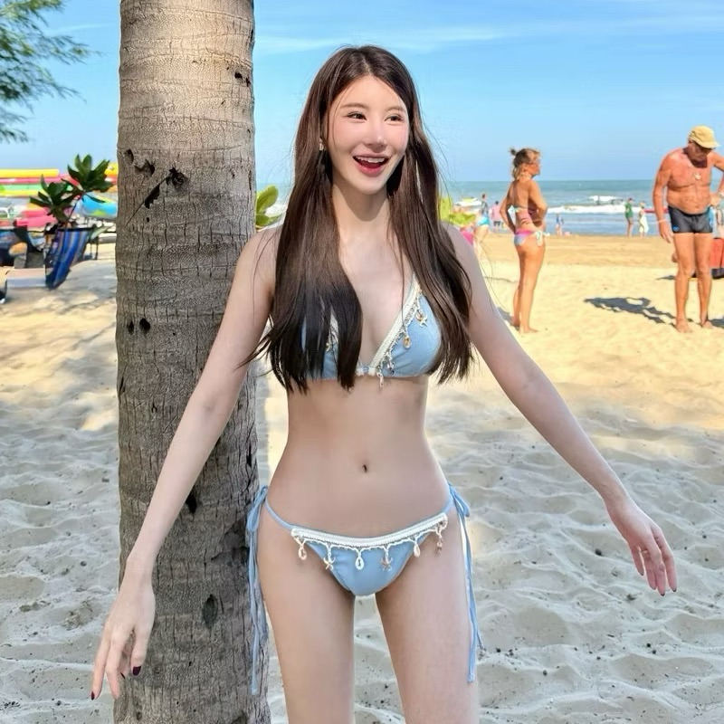 Bikini áo tắm 2 mảnh áo bassi quần lọt nhỏ kèm phu kiêm ren ( sẵn hàng ) | BigBuy360 - bigbuy360.vn