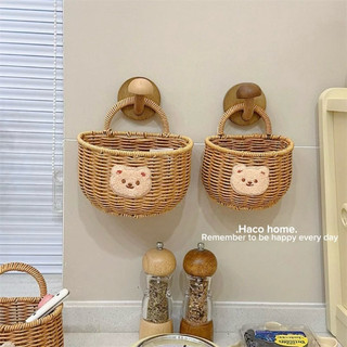  Giỏ treo tường đựng đồ hành tỏi nhựa mây đan không mốc rổ đựng đồ đa năng decor nhà bếp 