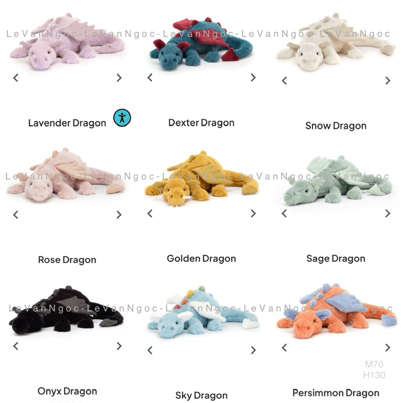 Dragon (100% Authentic - thêu tên) Rồng bông London Jellycat Bunny chính hãng