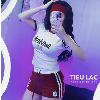 Đồ Bộ Nữ Áo Ôm Body + Quần Đùi Chạy Sọc