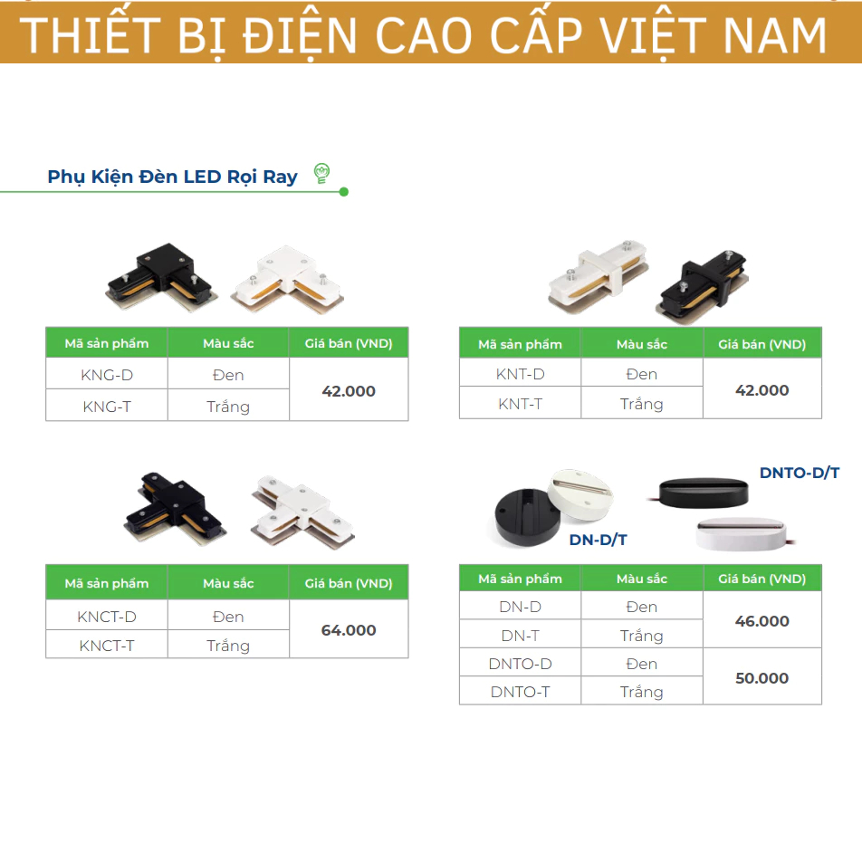 [Chính hãng] Phụ kiện thanh ray đèn rọi ray Kingled, khớp nối thanh ray, đế ngồi đèn rọi ray