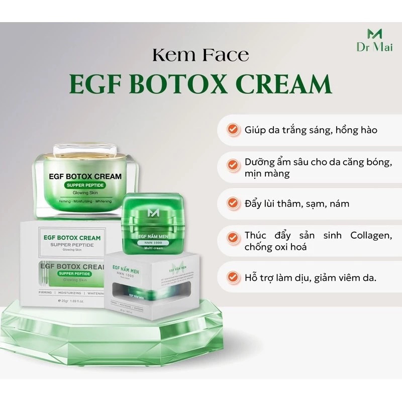 Dr Mai, kem dưỡng trắng da ban đêm EGF Nấm men NMN 1000, ngăn ngừa lão hoá