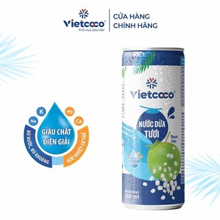 Nước Dừa Tươi Vietcoco có cơm giàu chất điện giải 240ml