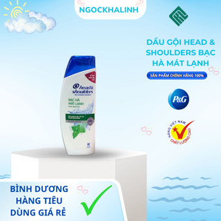 Dầu Gội Sạch Gàu Head & Shoulders Bạc Hà Mát Lạnh, Dầu Gội Làm Mượt Tóc, Óng Mượt Tri Gầu 170ml