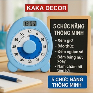 Đồng hồ Pomodoro đa năng học bài tập trung kiêm đồng hồ báo thức để bàn, đồng hồ bấm giờ đếm ngược hẹn giờ cho trẻ em