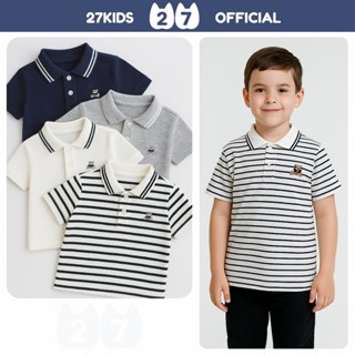 Áo Polo bé trai ngắn tay 27Kids KACADY thun sơ mi cộc nam cho trẻ từ 2-10 tuổi  BSPO2