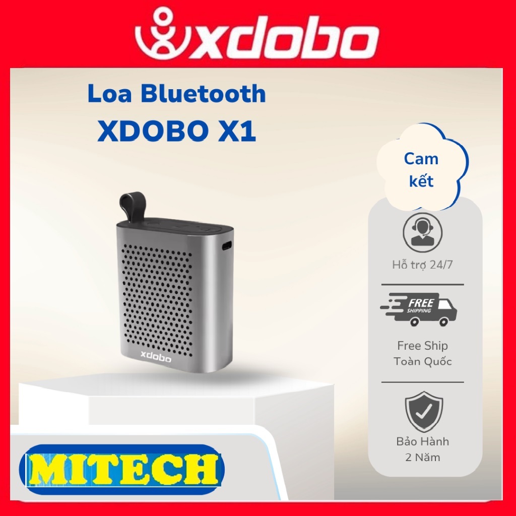 Loa Bluetooth Xdobo X1 Loa Du Lịch Nhỏ Gọn Siêu Bass, Pin 8 Giờ, Kháng Nước IPX5. BH 12 Tháng