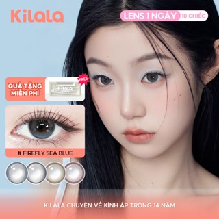  10 chiếc Kính áp tròng Kilala lens 1 ngày Màu xanh Firefly Sea Blue Màu nâu Màu xám DIA 14.0 14.2mm BC 8.6mm có độ  0-8  
