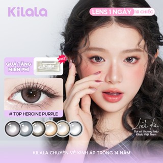 10 chiếc Kính áp tròng Kilala lens 1 ngày Màu tím Top Heroine Purple màu nâu Gifted Brown DIA 14.0 14.2 14.5mm có độ 0-8