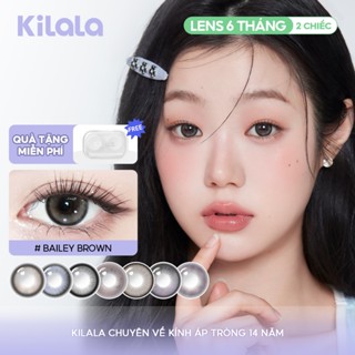 Kính áp tròng Kilala lens cận 6 tháng màu nâu Bailey Brown Owls Black màu xanh màu xám DIA 14.2mm14.5mm BC 8.6 có độ 0-7