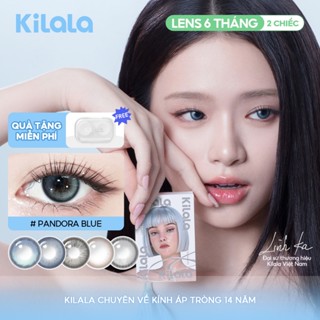  Kính áp tròng Kilala màu lam Pandora Blue  Soda Black lens cận 6 tháng DIA 14.2mm có độ  0-7  1 cặp 