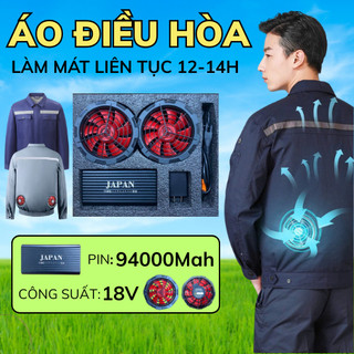 Áo điều hòa Nhật Bản pin Japan 94000mah,áo quạt điều hòa hoạt đông liên tục 14h - Bảo hành 12 tháng