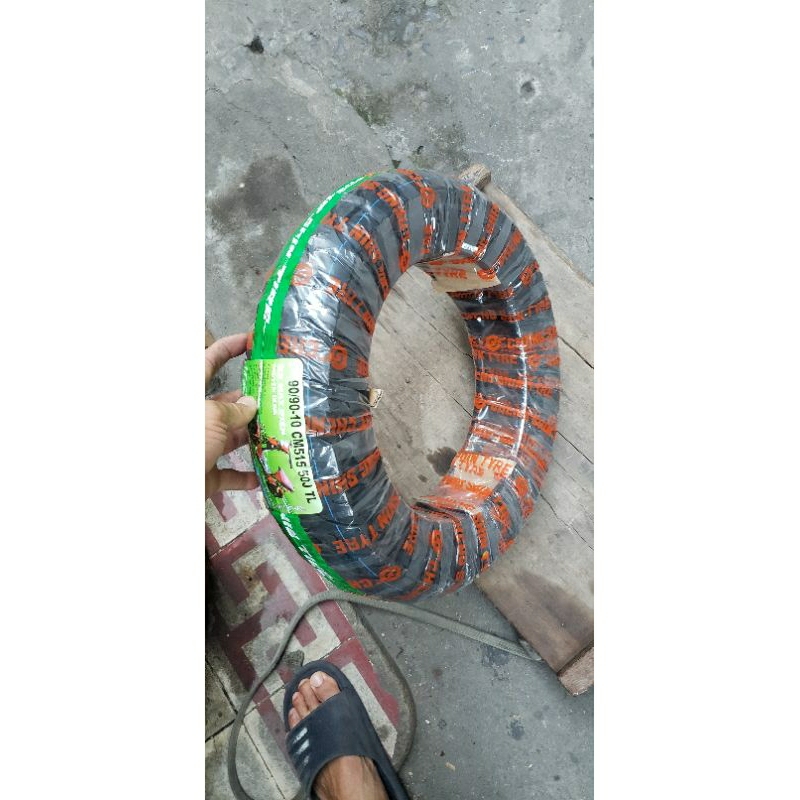 Lốp(Vỏ) theo Xe điện Chengshin real 90/90-10 không săm(ruột) theo xe YADEA,TAILG (tặng kèm van cong)