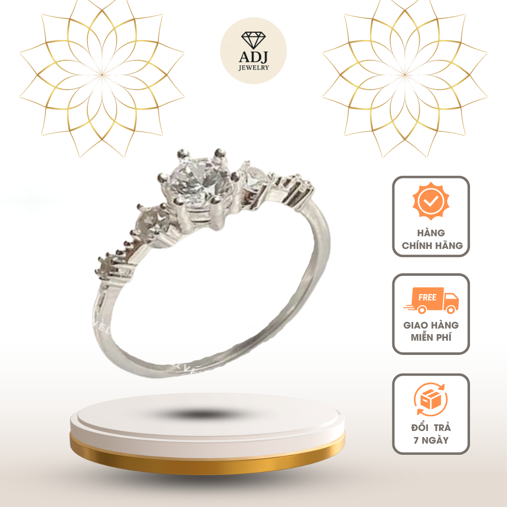 Nhẫn bạc nữ ADJ đính đá xinh xắn, sang trọng Elina Ring